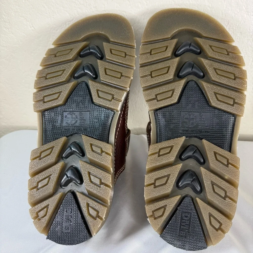 Vintage Dr. Doc Martens 8A59 Fisherman Sandals Chunky Buckle Strap Brown Slides